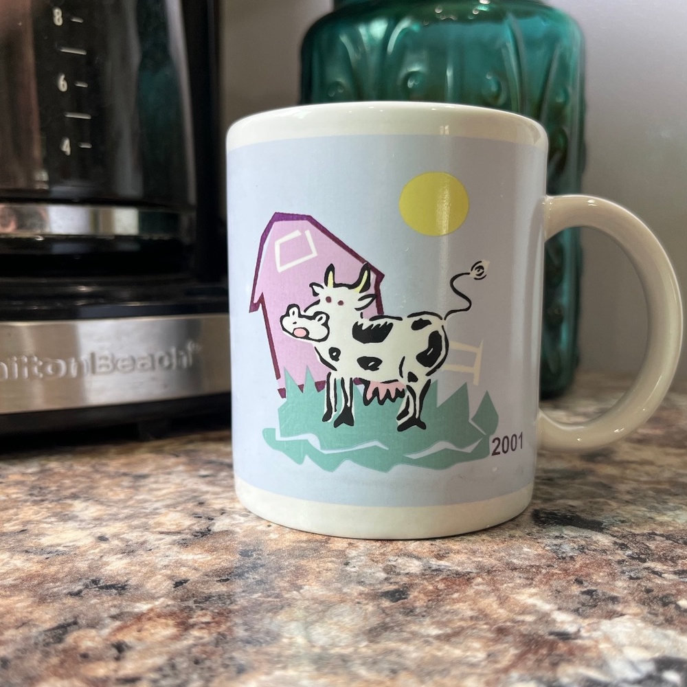 2001 Cow Mug Retro Cute Cartoon